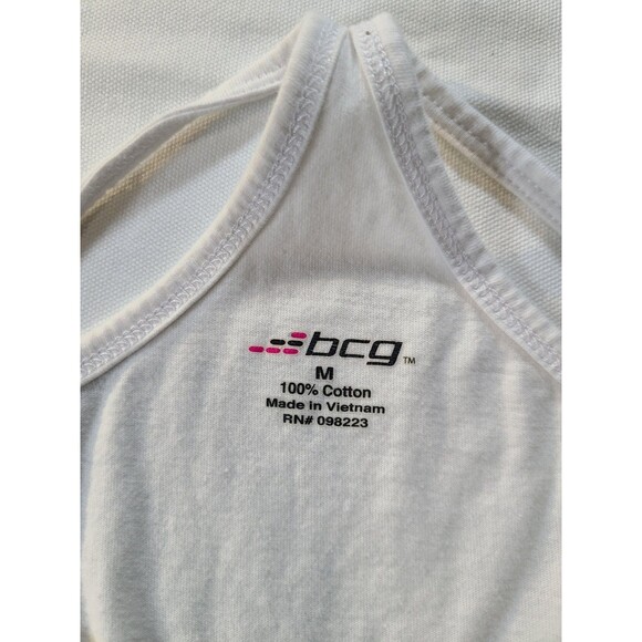 BCG 2-Pack Cotton Spaghetti Strap Tanks Medium Sporty Graphic Detail Gray/White - Picture 7 of 10